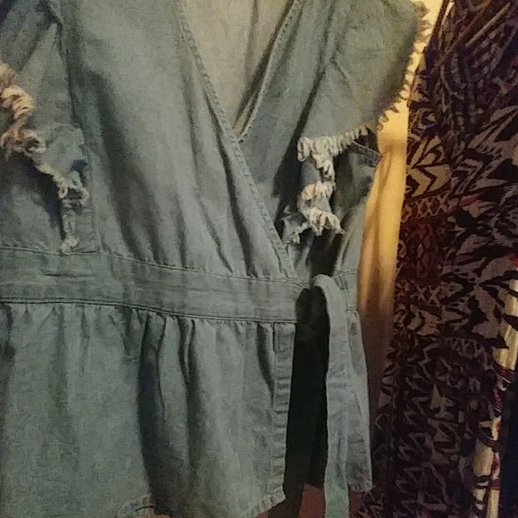 Denim Wrap Top - Picture 3 of 3
